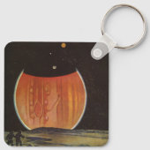 Klassieke sciencefiction, astronauten op Ganymede Sleutelhanger (Achterkant)