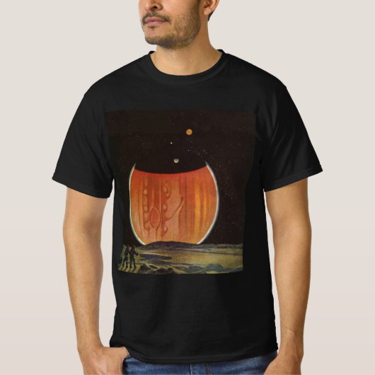 Klassieke sciencefiction, astronauten op Ganymede T-shirt (Voorkant)