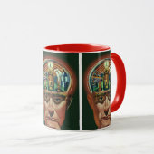 Klassieke sciencefiction, buitenaards brein in lab mok (Voorkant rechts)