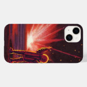 Klassieke Sciencefiction Buitenaardse Alien Rode P Case-Mate iPhone Case (Achterkant (horizontaal))