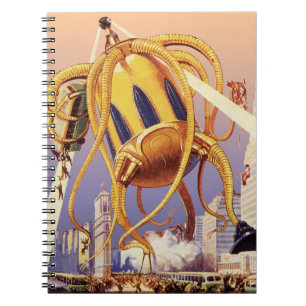 Klassieke Sciencefiction Buitenaardse Oorlogs Inva Notitieboek