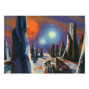 Klassieke sciencefiction buitenaardse planeet met