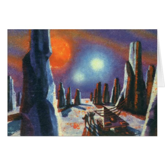 Klassieke sciencefiction buitenaardse planeet met (Voorkant Horizontaal)