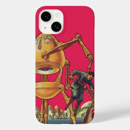 Klassieke Sciencefiction Buitenaardse Robot Ontvoe Case-Mate iPhone Case (Achterkant)