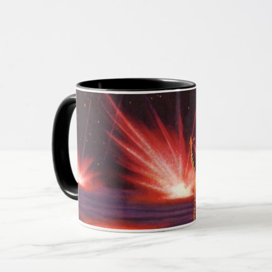 Klassieke sciencefiction buitenaardse rode planeet mok (Voorkant links)