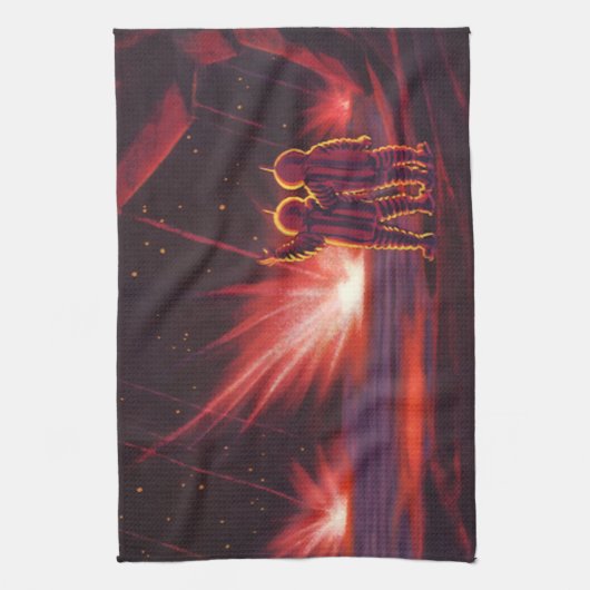 Klassieke Sciencefiction Buitenlandse Planeet Expl Theedoek (Verticaal)