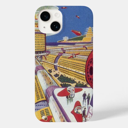 Klassieke sciencefiction, futuristisch New York Ci Case-Mate iPhone Case (Achterkant)