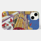Klassieke sciencefiction, futuristisch New York Ci Case-Mate iPhone Case (Achterkant (horizontaal))