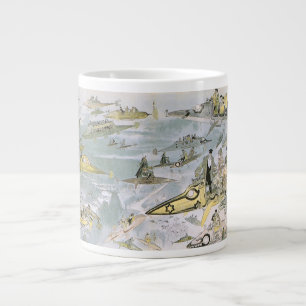 Klassieke sciencefiction futuristische auto's, tax grote koffiekop