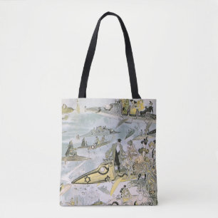 Klassieke sciencefiction futuristische auto's, tax tote bag