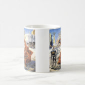 Klassieke sciencefiction futuristische stad buiten koffiemok (Center)