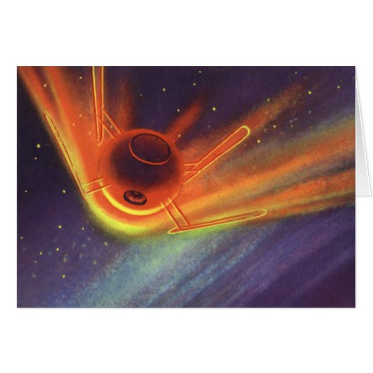 Klassieke sciencefiction, gloeiende raket in de ru (Voorkant Horizontaal)