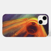 Klassieke sciencefiction, gloeiende raket in de ru Case-Mate iPhone case (Achterkant (horizontaal))