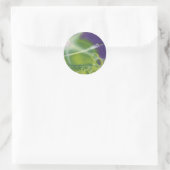 Klassieke Sciencefiction Groen-Bellenplaneet Ronde Sticker (Tas)