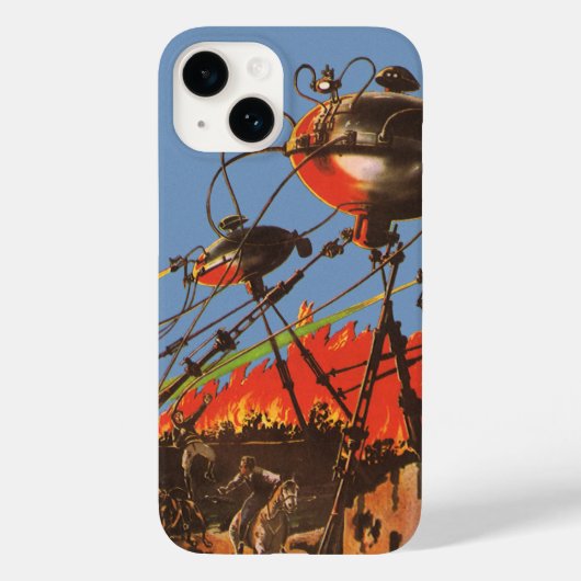 Klassieke sciencefiction HG Wells Oorlog der Werel Case-Mate iPhone Case (Achterkant)