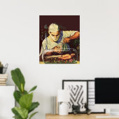 Klassieke sciencefiction, laboratorium gestoorde w poster (Thuiskantoor)