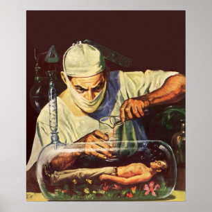 Klassieke sciencefiction, laboratorium gestoorde w poster