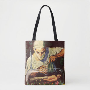 Klassieke sciencefiction, laboratorium gestoorde w tote bag