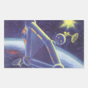 Klassieke Sciencefiction Om de Aarde wentelend Rui Rechthoekige Sticker