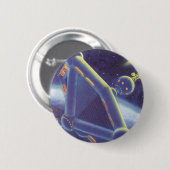 Klassieke Sciencefiction Om Ringende Ruimtestation Ronde Button 5,7 Cm (Voorkant /achterkant)