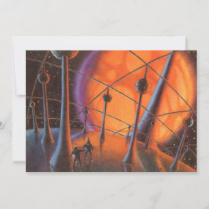 Klassieke sciencefiction, oranje zon en buitenaard