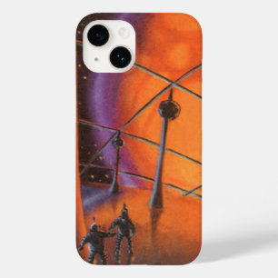 Klassieke sciencefiction, oranje zon en buitenaard Case-Mate iPhone case