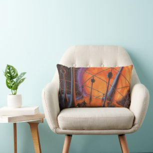 Klassieke sciencefiction, oranje zon en buitenaard kussen