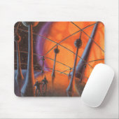 Klassieke sciencefiction, oranje zon en buitenaard muismat (Met muis)