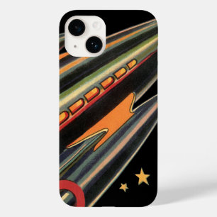 Klassieke Sciencefiction Raket door Ruimte Sterren Case-Mate iPhone Case