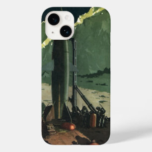 Klassieke sciencefiction, raket op een buitenlands Case-Mate iPhone 14 hoesje