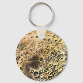 Klassieke sciencefiction, raket schip boven de maa sleutelhanger (Achterkant)