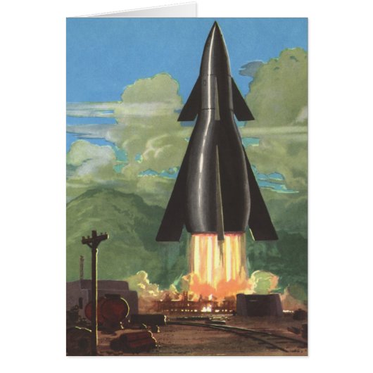 Klassieke sciencefiction, raket vertrekt van de aa (Voorkant)