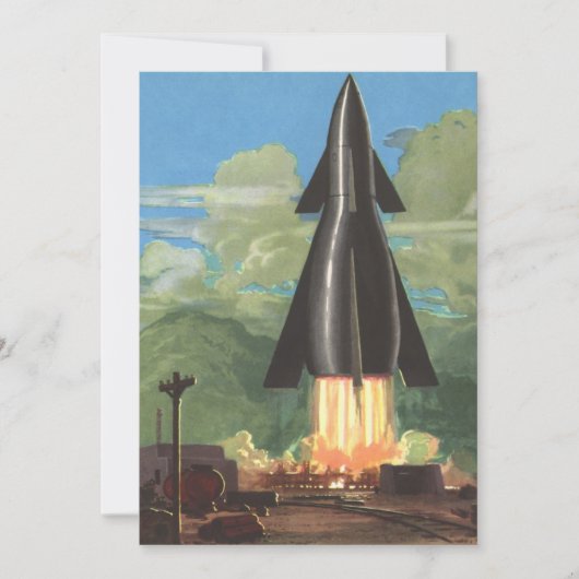 Klassieke sciencefiction, raket vertrekt van de aa (Voorkant)