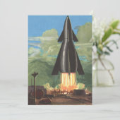 Klassieke sciencefiction, raket vertrekt van de aa (Staand voorkant)