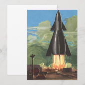 Klassieke sciencefiction, raket vertrekt van de aa (Voorkant / Achterkant)