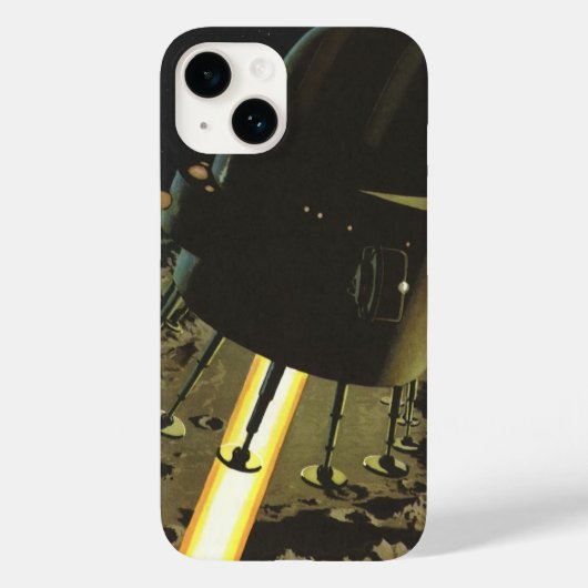 Klassieke sciencefiction, raketlanding op de maan Case-Mate iPhone case (Achterkant)