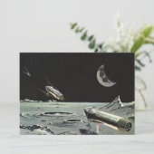 Klassieke sciencefiction, raketschepen maan planet (Staand voorkant)