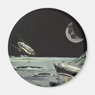 Klassieke sciencefiction, raketschepen maan planet magneet
