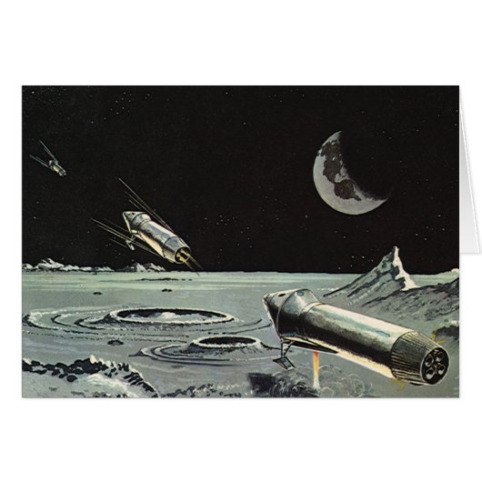 Klassieke sciencefiction, raketten maan planeten (Voorkant Horizontaal)