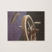 Klassieke sciencefiction, ruimtestation met planee legpuzzel (Horizontaal)