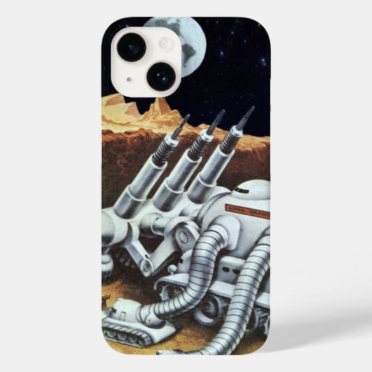 Klassieke sciencefiction, ruimtestation op de maan Case-Mate iPhone case (Achterkant)
