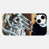 Klassieke sciencefiction, ruimtestation op de maan Case-Mate iPhone case (Achterkant (horizontaal))