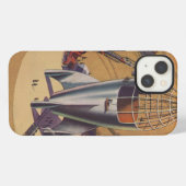 Klassieke sciencefiction, Sci Fi, raket bouwen iPhone Hoesje (Achterkant horizontaal)