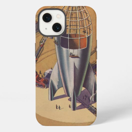Klassieke sciencefiction, Sci Fi, raket bouwen iPhone Hoesje (Achterkant)