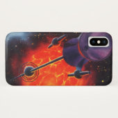 Klassieke sciencefiction, Sci Fi-raket, Rode Plane Case-Mate iPhone Case (Achterkant (horizontaal))