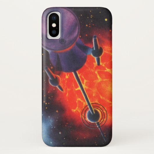 Klassieke sciencefiction, Sci Fi-raket, Rode Plane Case-Mate iPhone Case (Achterkant)