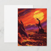 Klassieke sciencefiction vulkaanplaneet met rode l (Voorkant / Achterkant)