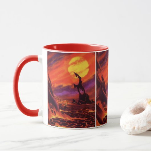 Klassieke Sciencefiction Vulkanische Planeet met R Mok (Met donut)