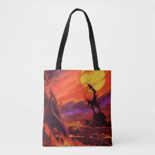 Klassieke Sciencefiction Vulkanische Planeet met R Tote Bag