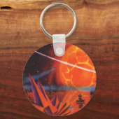 Klassieke sciencefiction, vurige vuur sci-fi plane sleutelhanger (Voorkant)